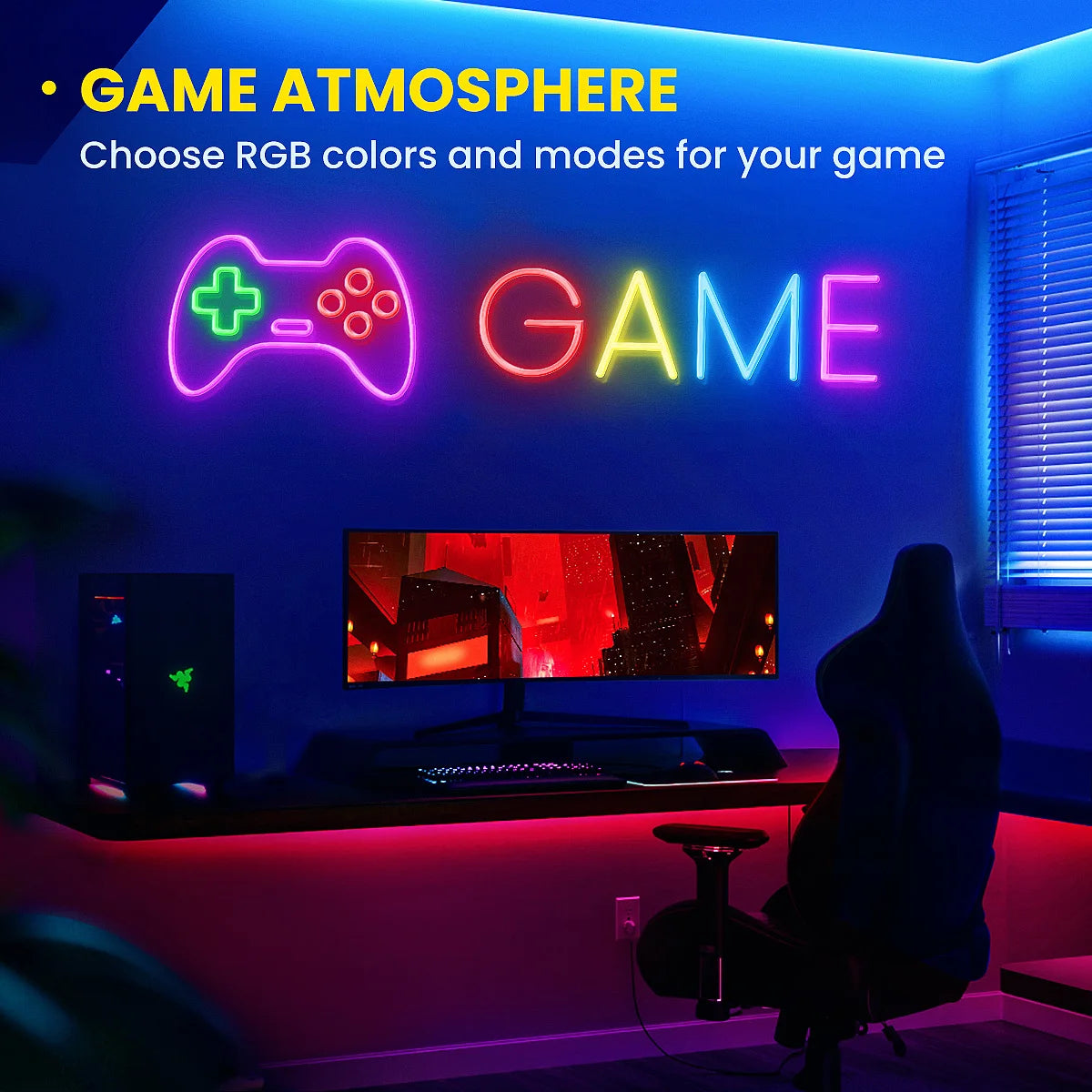 Neon LED Rope Lights, LED Lights For Bedroom Flexible LED Light Strip