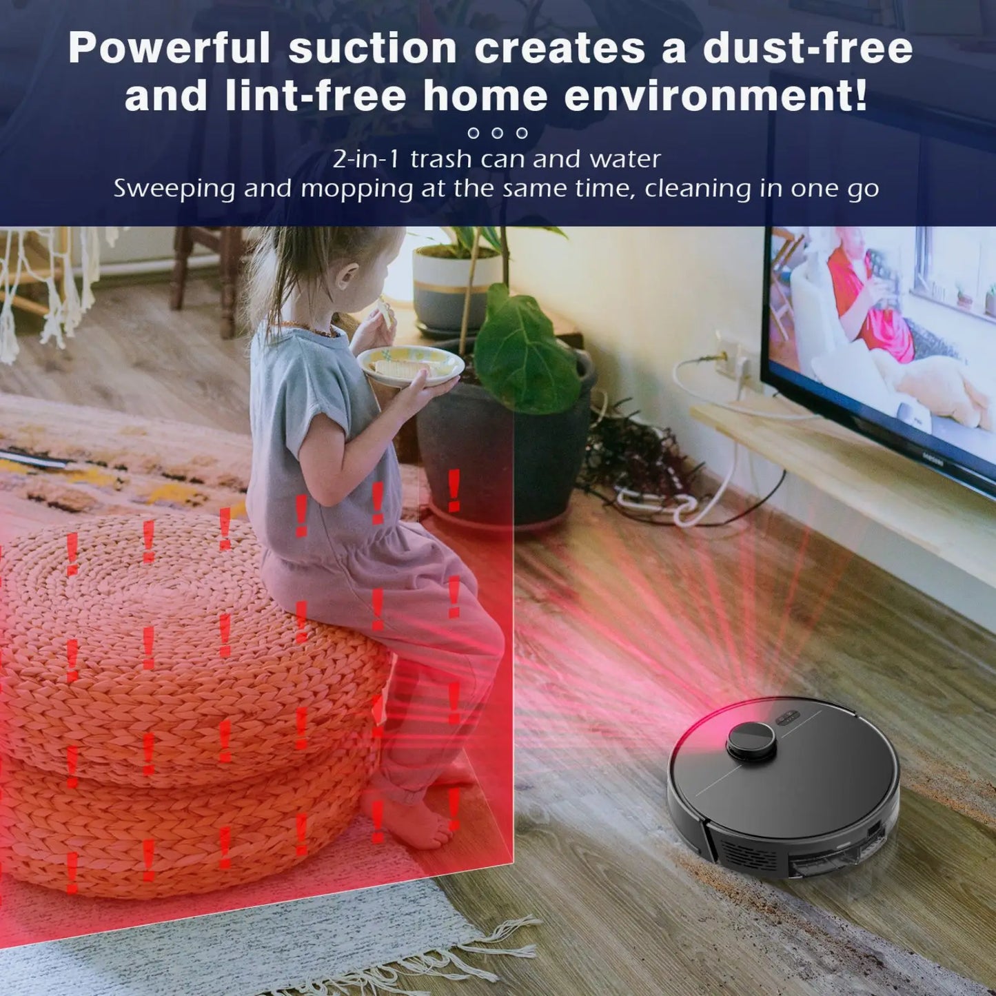 Saerke Robot Vacuum Cleaner, LiDAR Navigation,APP Suction,Smart Home Mop,Floor Carpet Washing Appliance