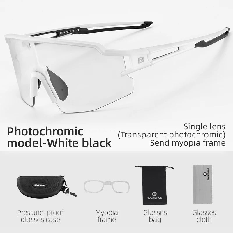 Cycling Glasses Photochromic Polarized Lens Bike Glasses UV400 Protection Eyewear