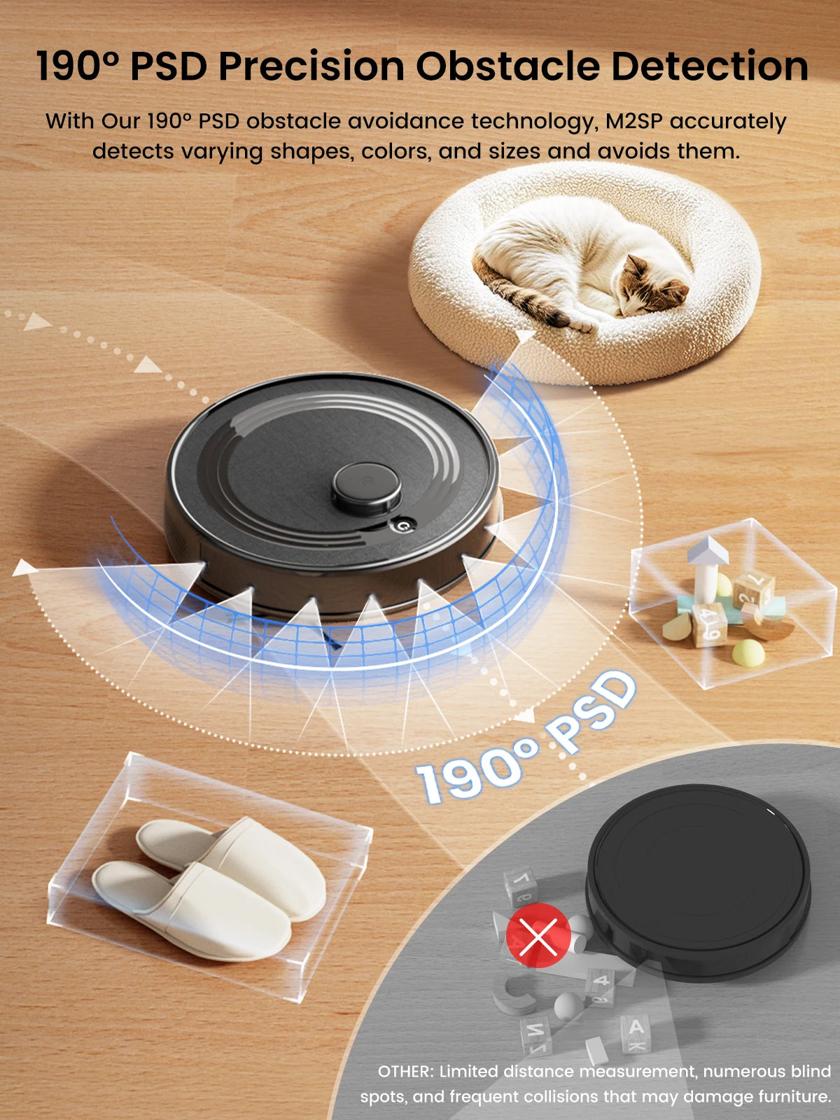 Lefant Robot Vacuum Cleaner with Automatic Emptying M2S Pro, 240 Minutes, Laser