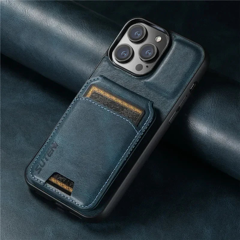 Luxury Wallet Phone Case Card Holder Leather Magnetic Pocket Cover For iPhone