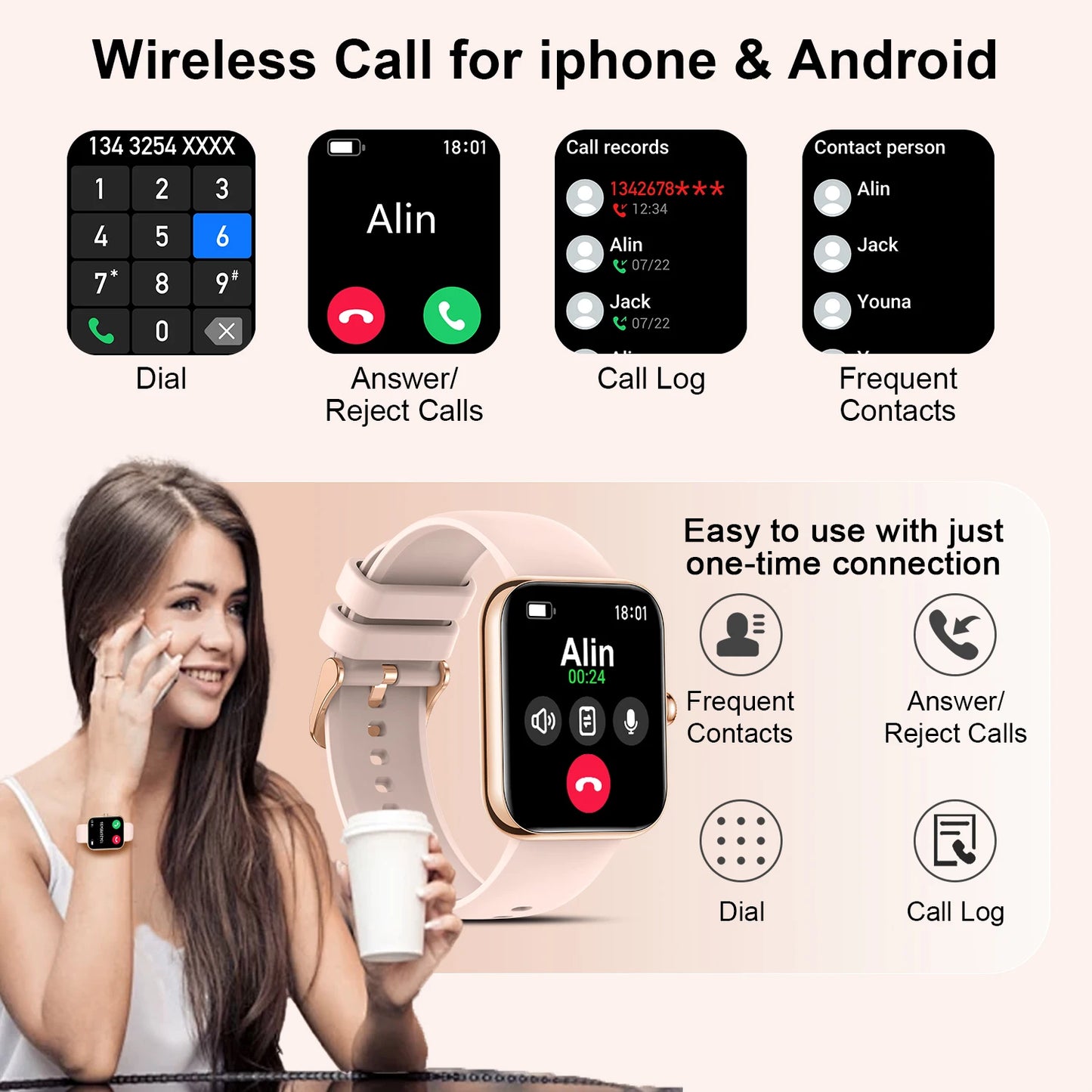 Smart Watch for Women/Men (Answer/Make Calls)Fitness Tracker