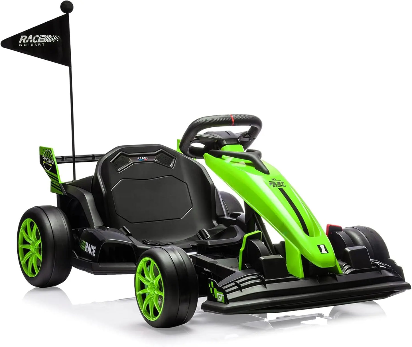 24V Go Kart, Electric Drift Kart Car with Adjustable Seat, Outdoor Ride