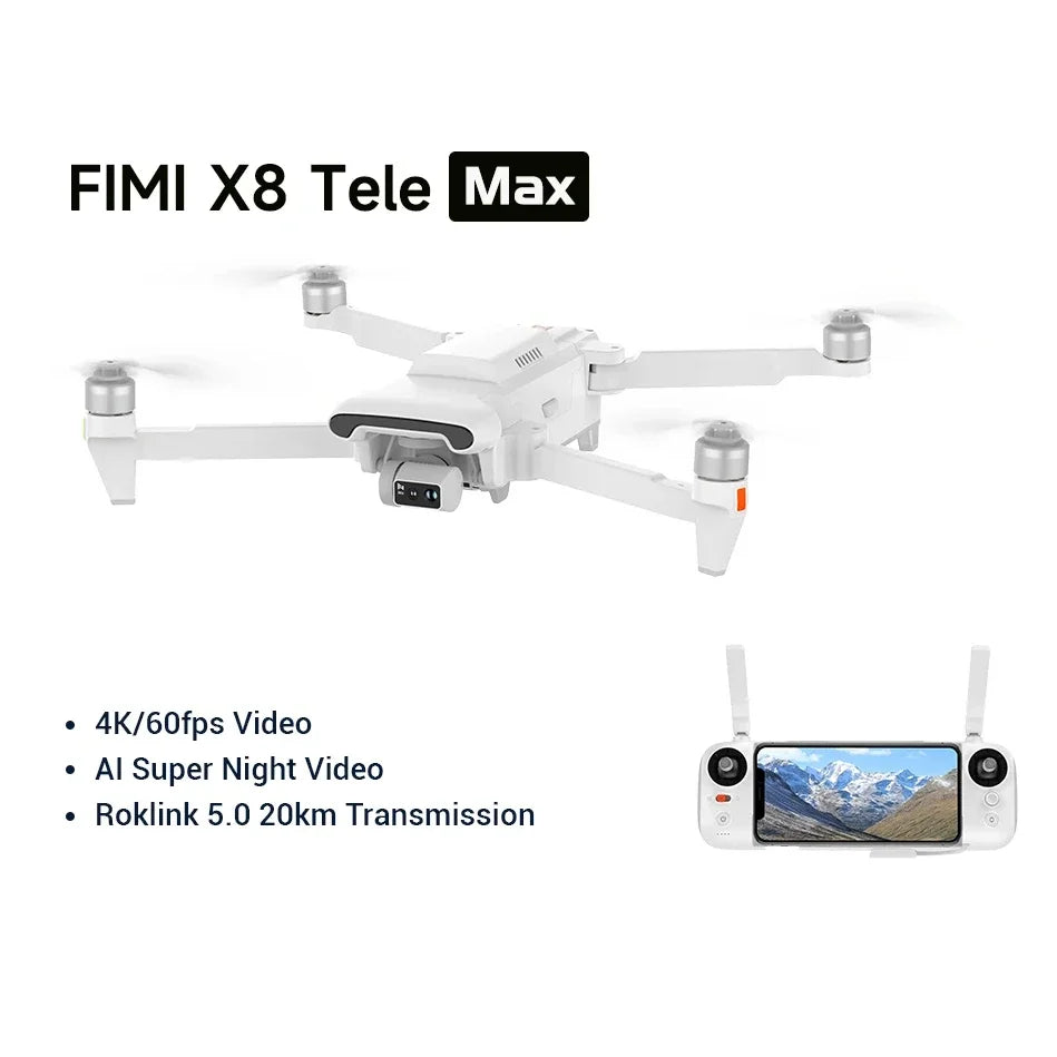 X8 Tele Max drone Dual Sony Cameras 4K 60fps 5.0 20km GPS AI Super Night Video