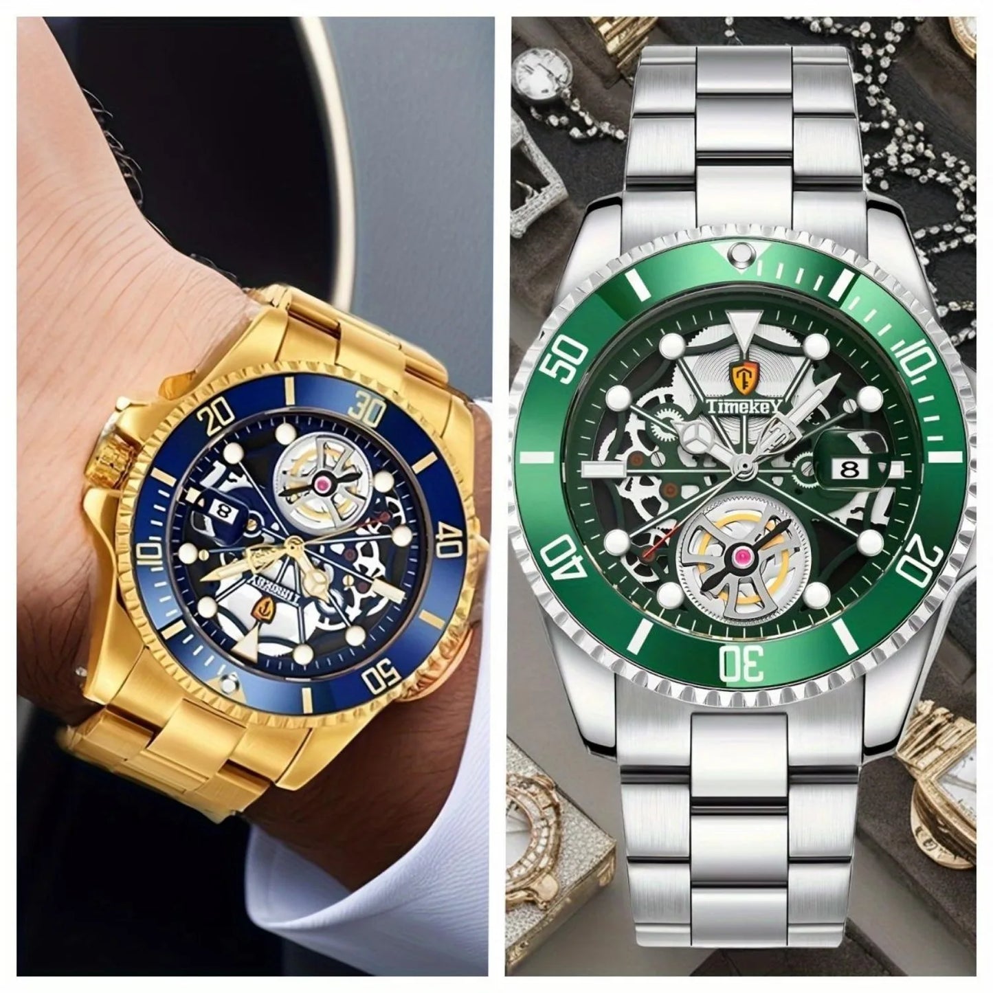 1pc men's quartz watch, mechanical watch shape, big brand design,