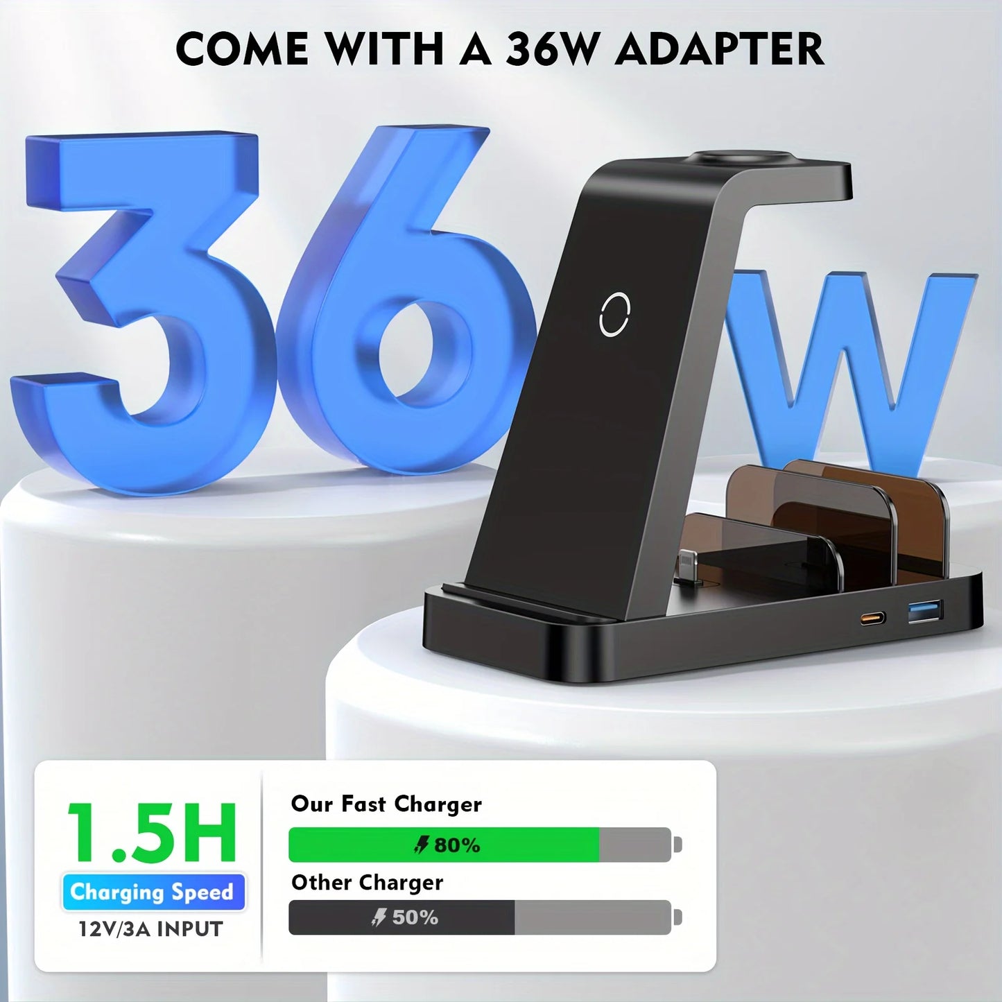 5-in-1 Fast Wireless Charging Station for Multiple Devices for iPhone