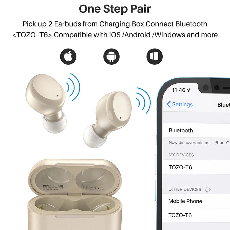 Wireless Bluetooth 5.3 Earphones In Ear TWS Earbuds Headset HiFi Stereo Touch Control