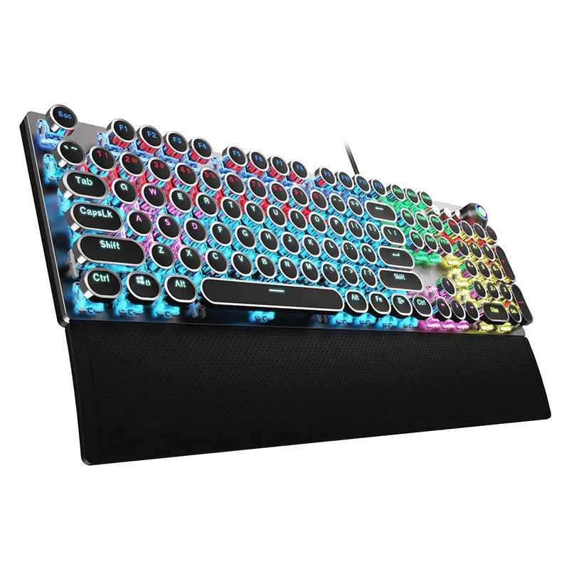 Mechanical Keyboard Round 104 keys Blue Mechanical Switch Gaming