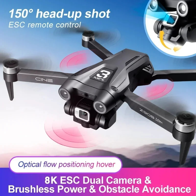 Pro Max GPS Drone Brushless 8K HD Dual Camera Optical Flow Obstacle
