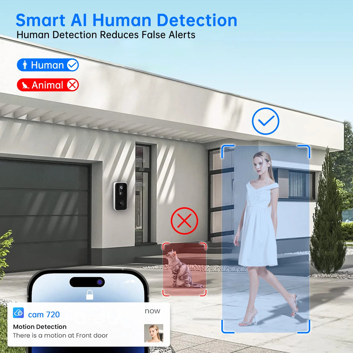 2K Intelligent WiFi Doorbell With Camera Smart Home WiFi Video