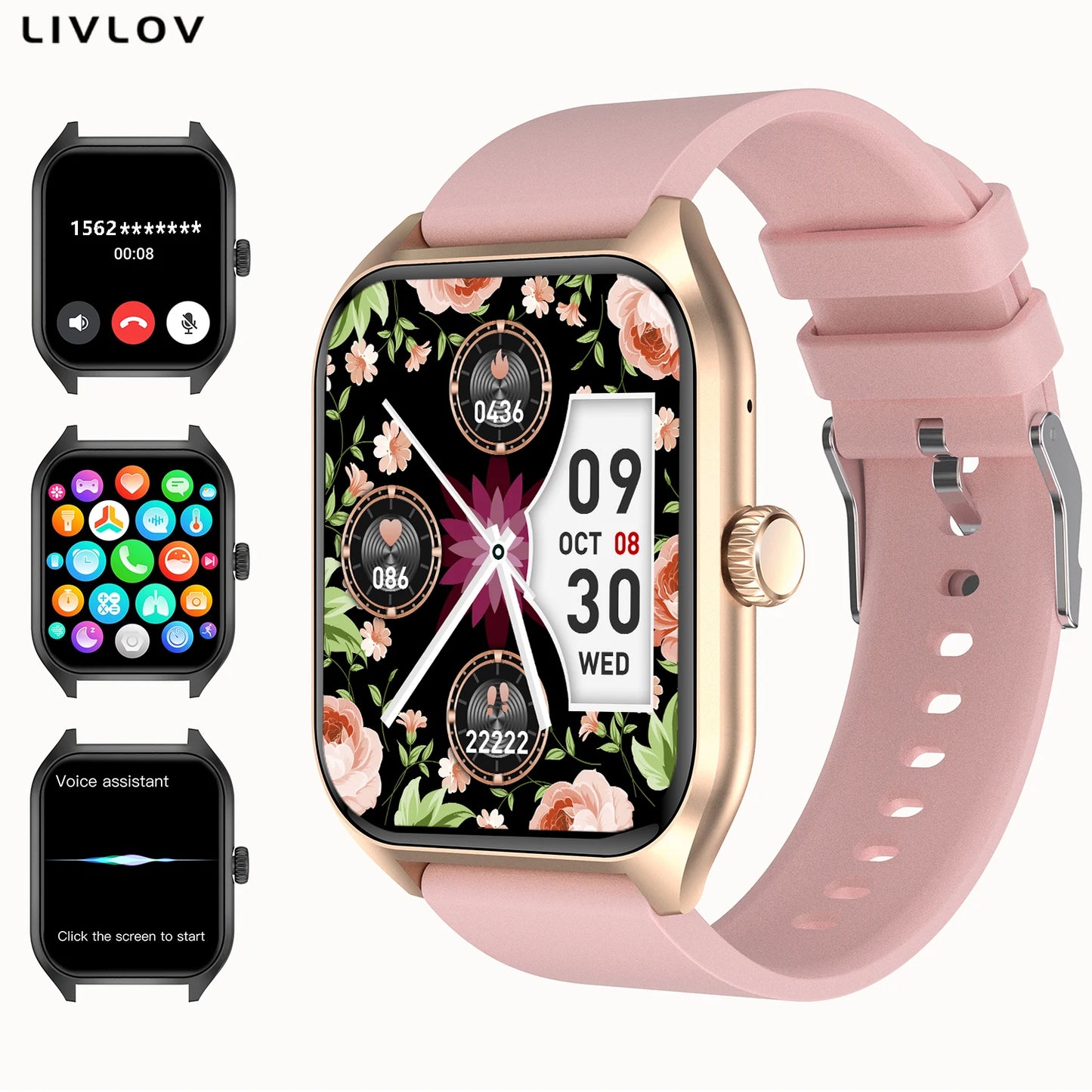 AI Voice Smart Watch for Men Women, HD Screen Activity Trackers