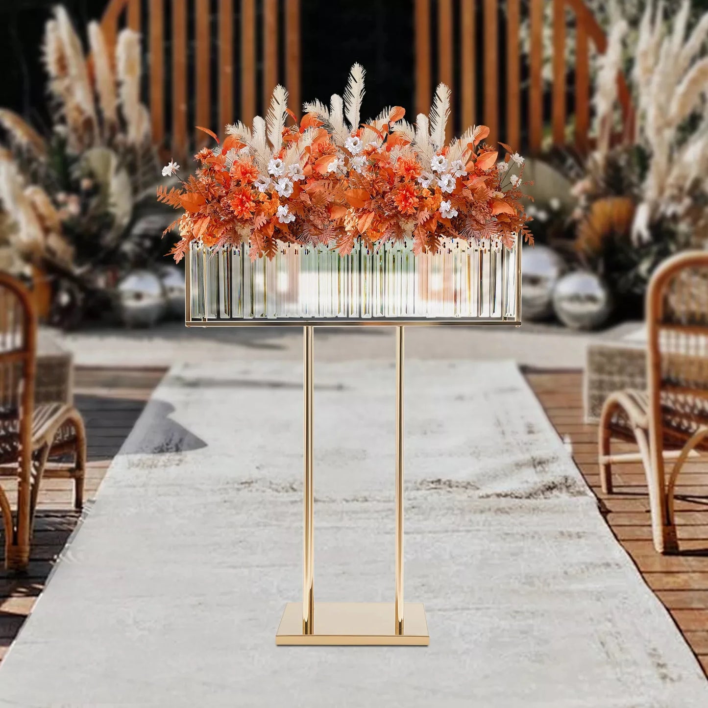 Wedding Flower Stand, Crystal Flower Stand for Elegant Floral Displays, Ideal for Wedding and Event Decorations