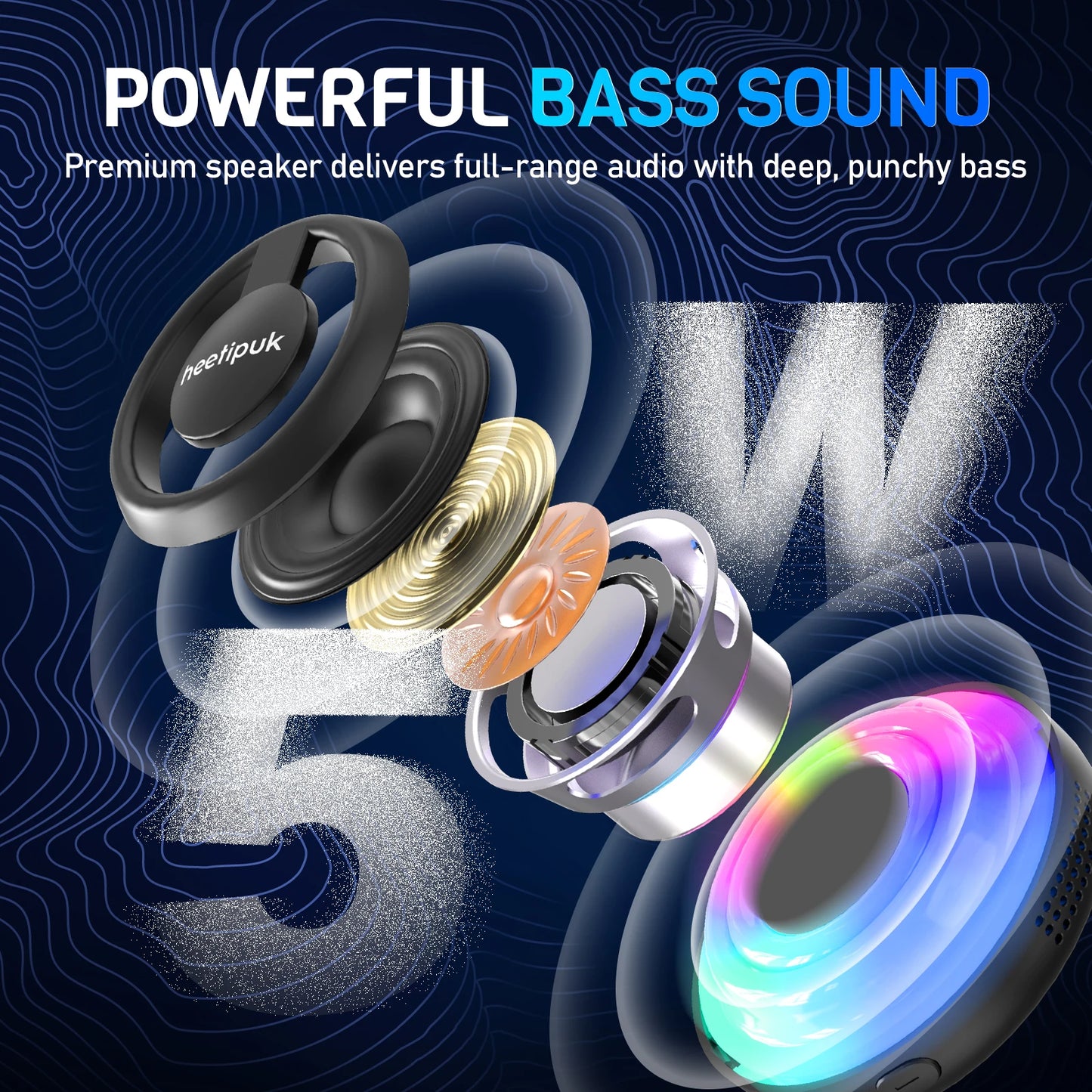 Cyber Style Magnetic Wireless Mini Speaker, 5.1 Surround Sound,