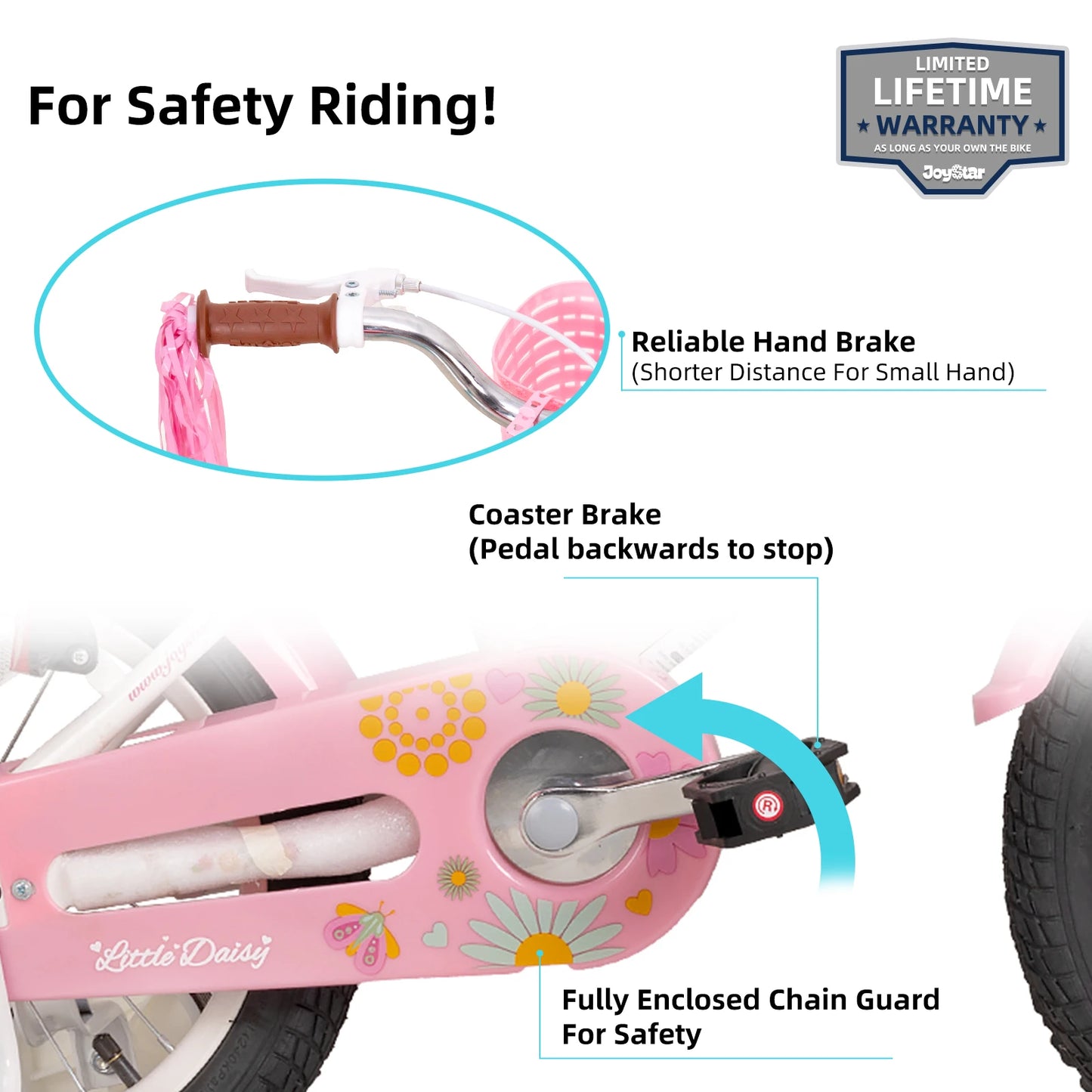 Little Daisy Kids Bike for Girls Ages 2-7 Years, Bikes with Doll Bike Seat