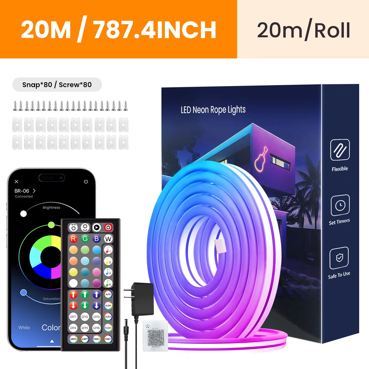 Neon LED Rope Lights, LED Lights For Bedroom Flexible LED Light Strip
