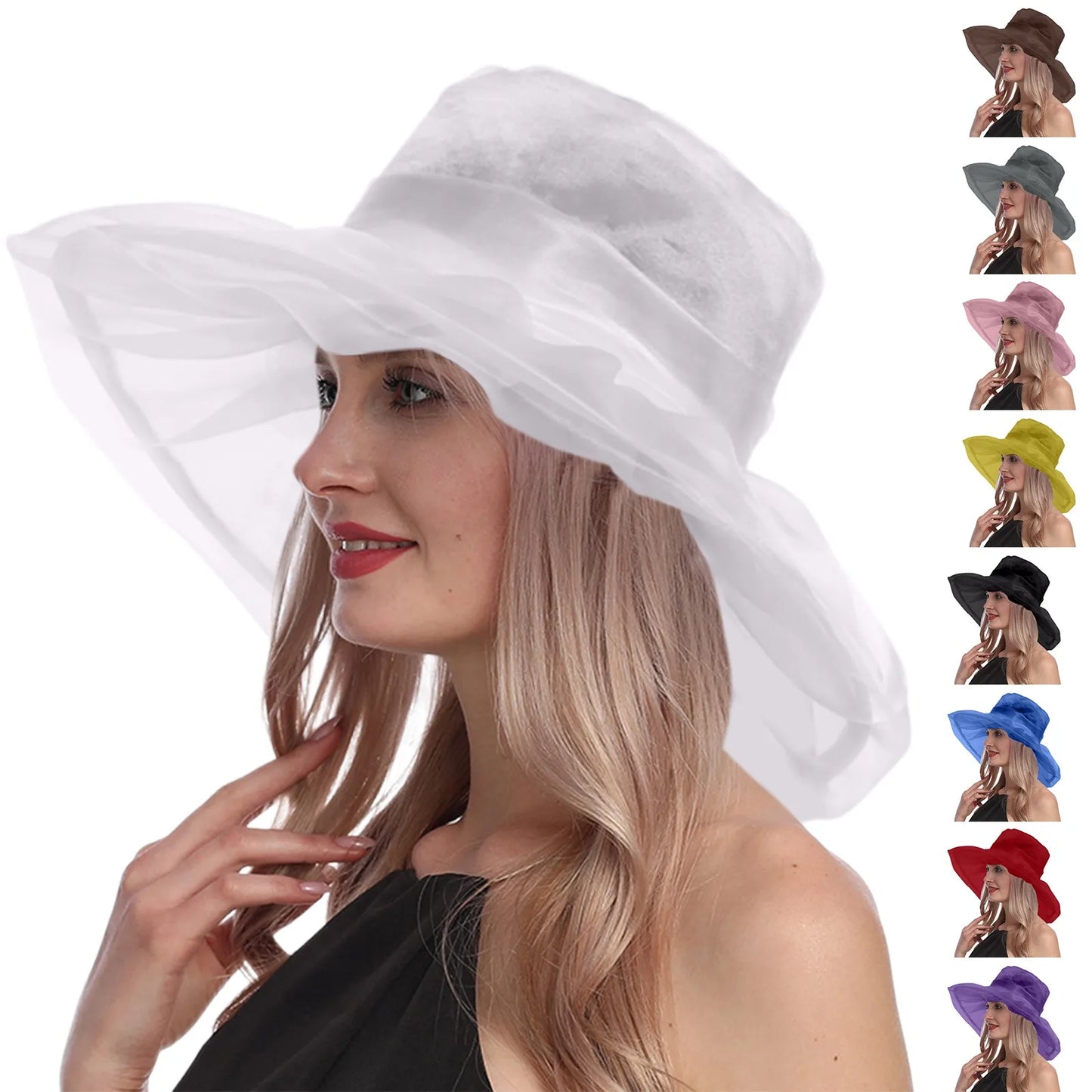 Elegant Women's Hat Stylish Foldable Beach Hat with Wide UV