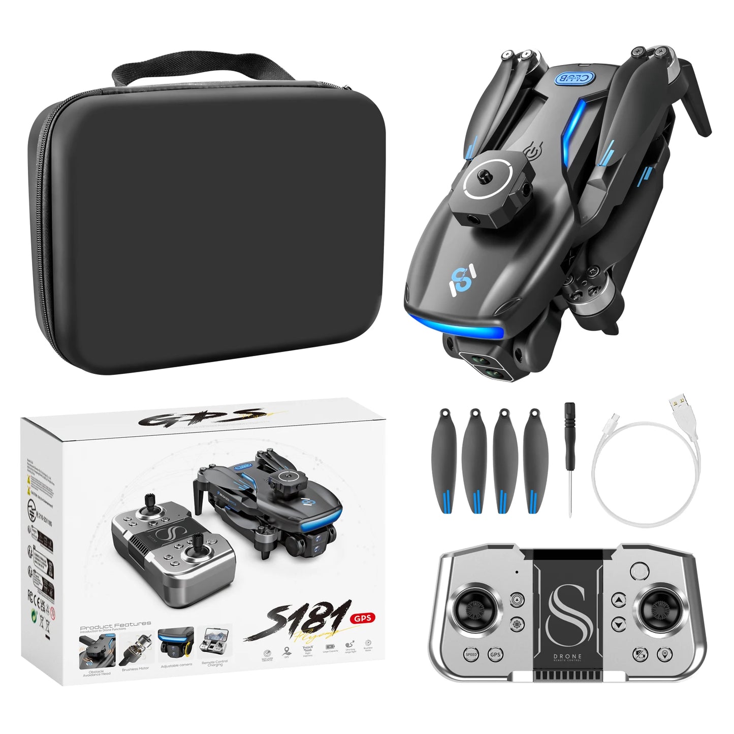 GPS Drone 4K Camera 40Min Flight Time 2 Batteries 5G Transmission