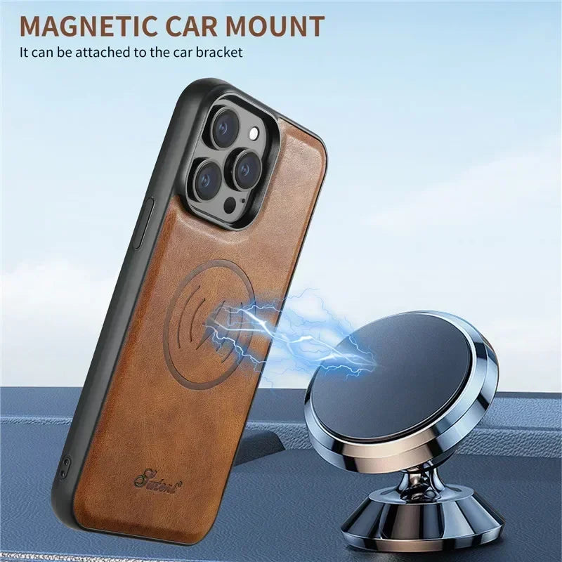 Magsafe Magnetic 2 In 1Wallet Leather Case For iPhone Cover