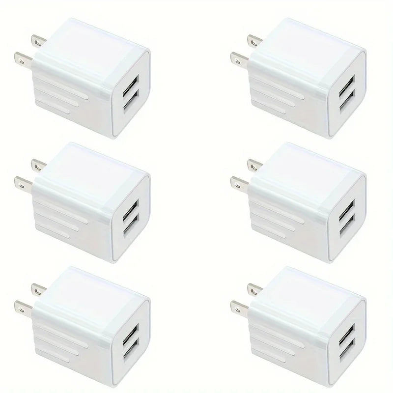 2.1A Dual Port USB Plug Power Adapter Charger Block Plug Cube