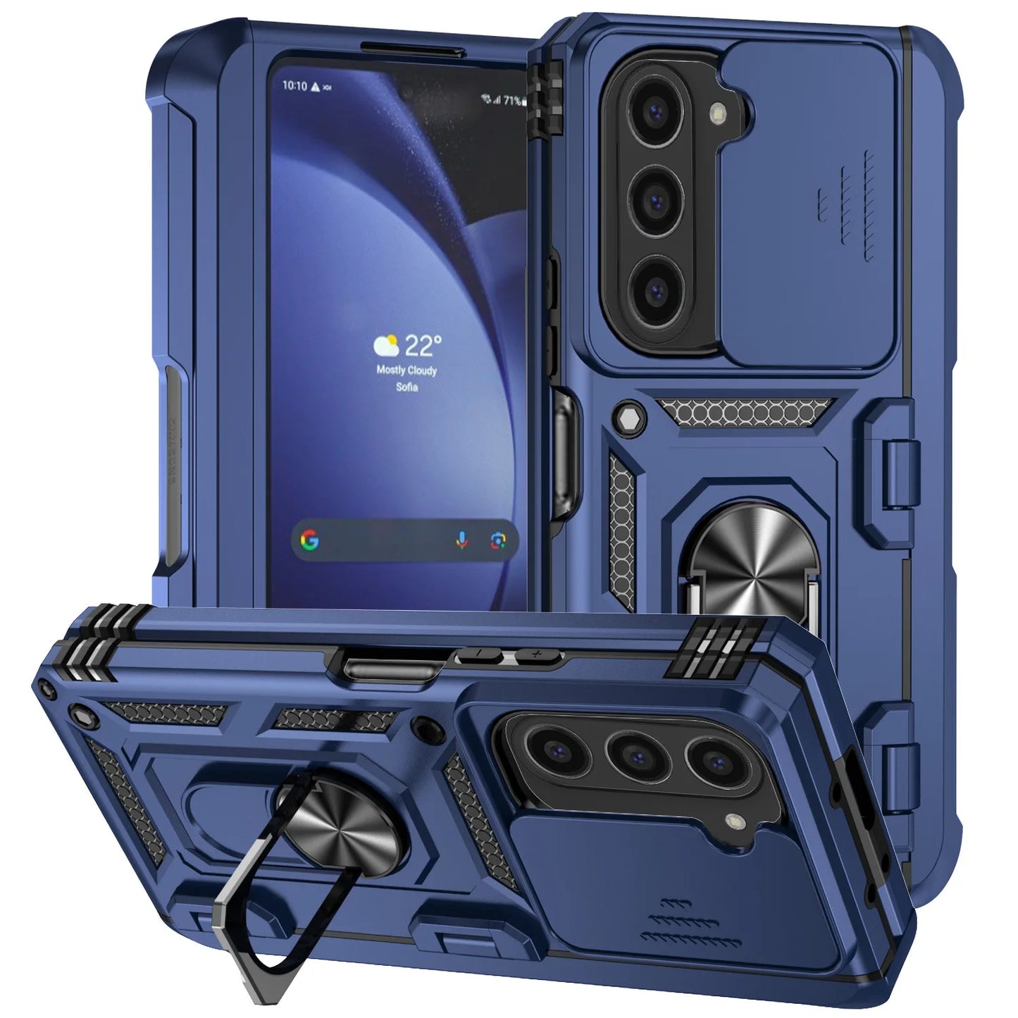 For Samsung Galaxy Fold 6 5 4 Phone Cases with Slide Lens Cover