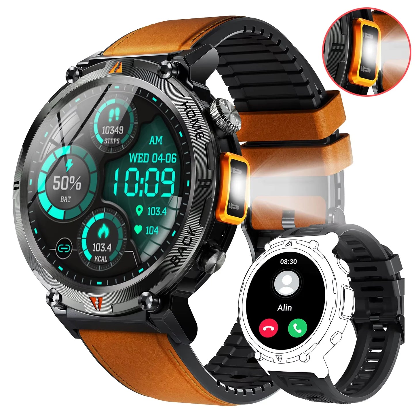 Bluetooth Call Smart Watch Men Full Touch Screen Health Monitor Clock
