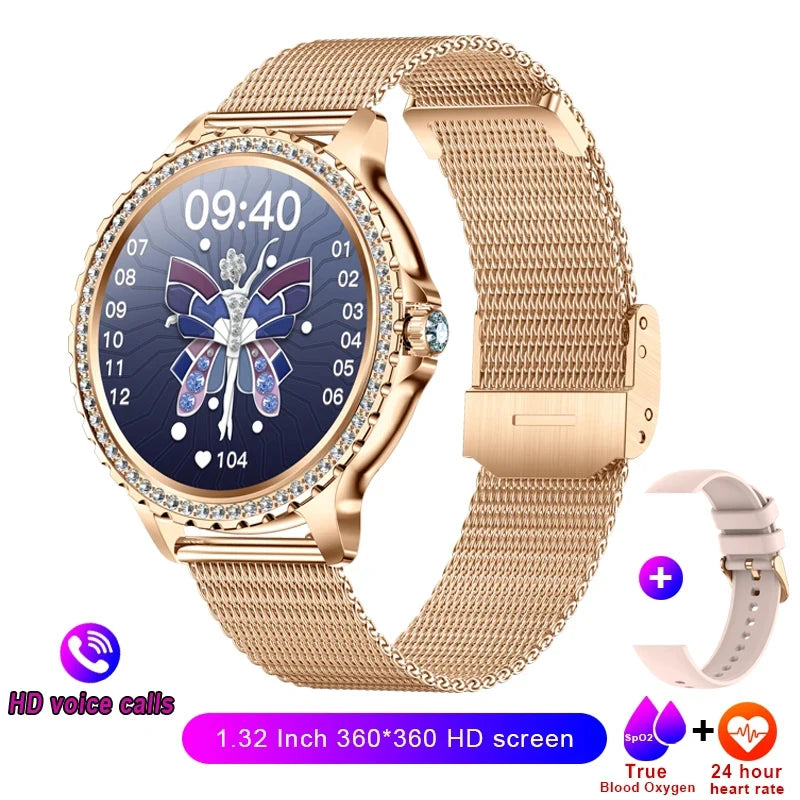 Mijia Women Smart Watch True Blood Oxygen HD Screen Diamond Bracelet Bluetooth