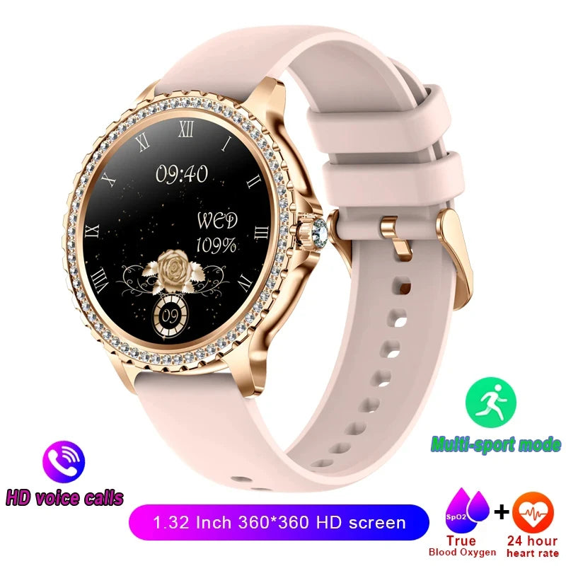 Mijia Women Smart Watch True Blood Oxygen HD Screen Diamond Bracelet Bluetooth