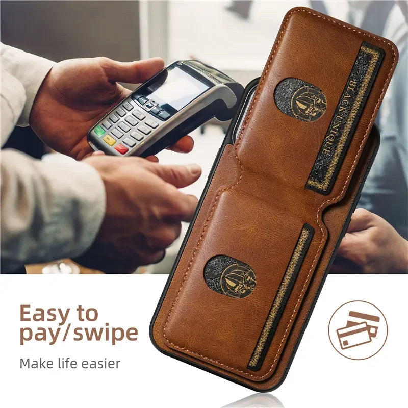 Luxury Wallet Phone Case Card Holder Leather Magnetic Pocket Cover For iPhone