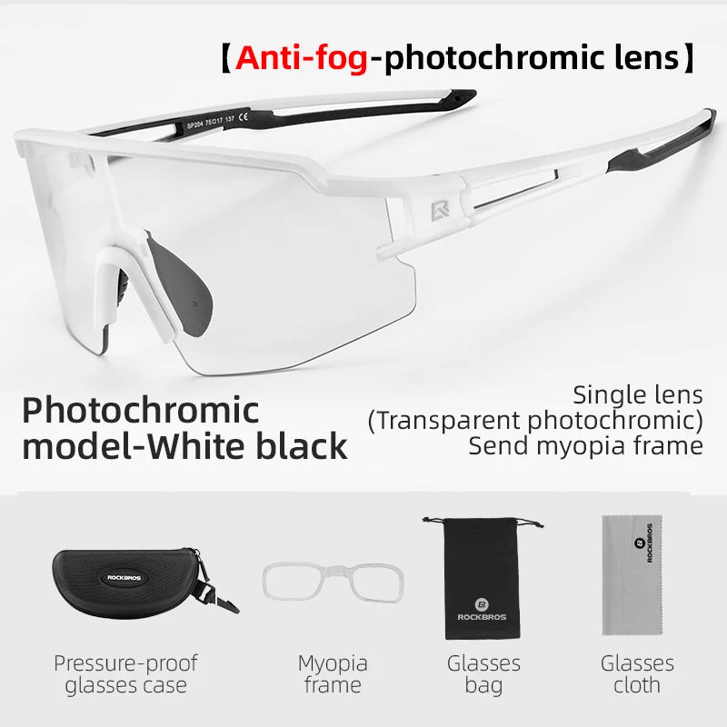Cycling Glasses Photochromic Polarized Lens Bike Glasses UV400 Protection Eyewear