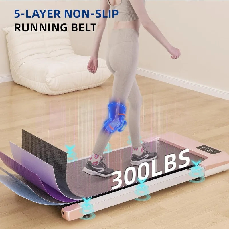 DeerRun 2025 Upgrade Walking Pad, Raceable Smart Under Desk Treadmill with Rewards Program,