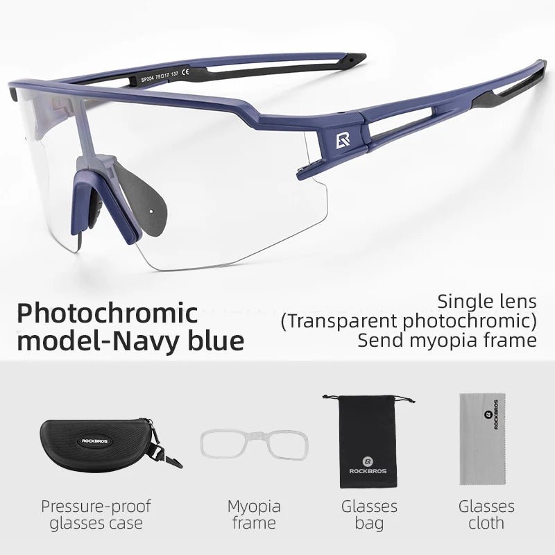 Cycling Glasses Photochromic Polarized Lens Bike Glasses UV400 Protection Eyewear
