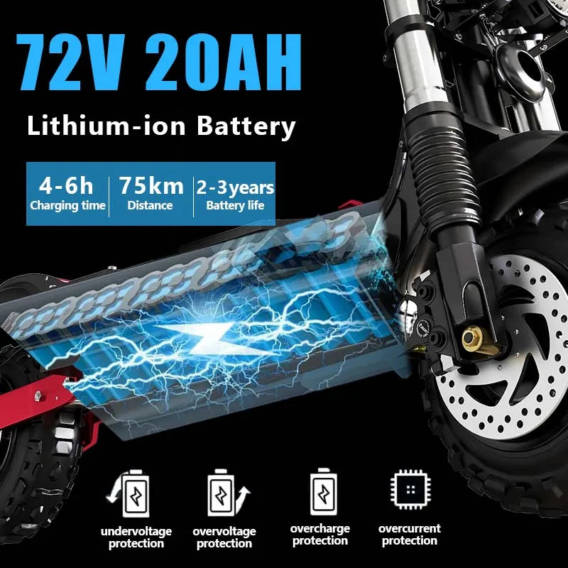 500 Electric Scooter 2400W-5600W Dual Motor Electric Scooters Adults Removable Seat