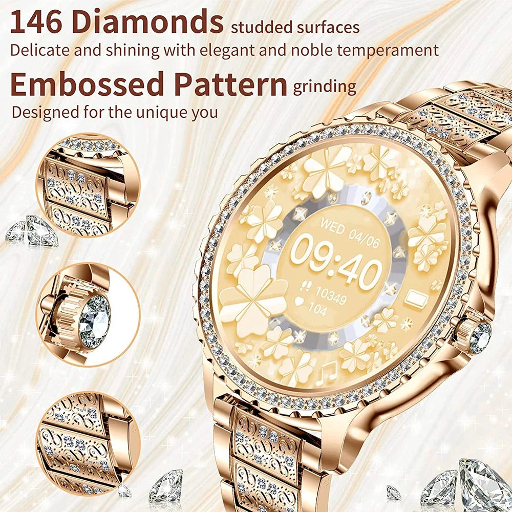 Mijia Women Smart Watch True Blood Oxygen HD Screen Diamond Bracelet Bluetooth