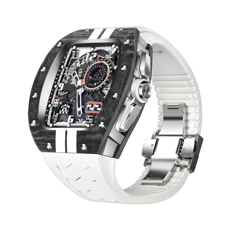 Luxury Carbon Fiber for Apple Watch 9 45mm Mod Kit