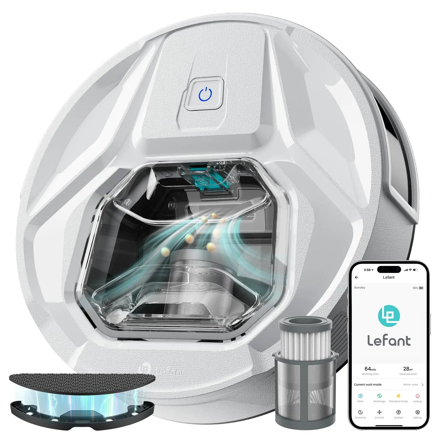 M320 Robot Vacuum Cleaner with Mop, 6000Pa Powerful Suction,