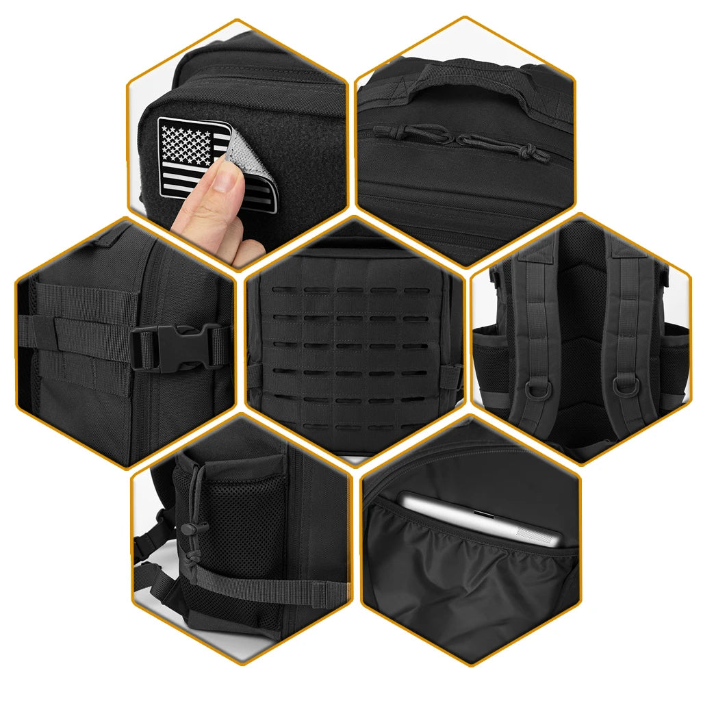 25L Tactical Backpack Outdoor Bag Fitness Backpack MOLLE Backpack Women's/Men's