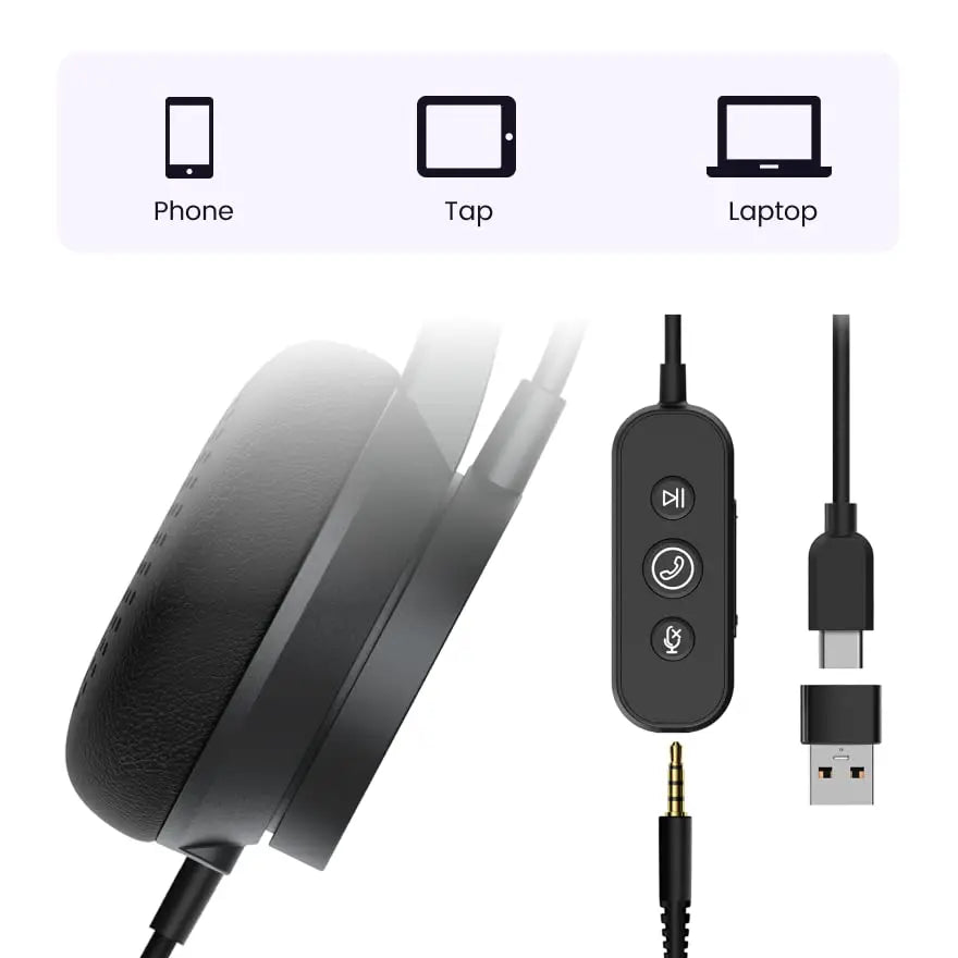 Clearance Sale Wired Over-Ear Headphones with Microphone,