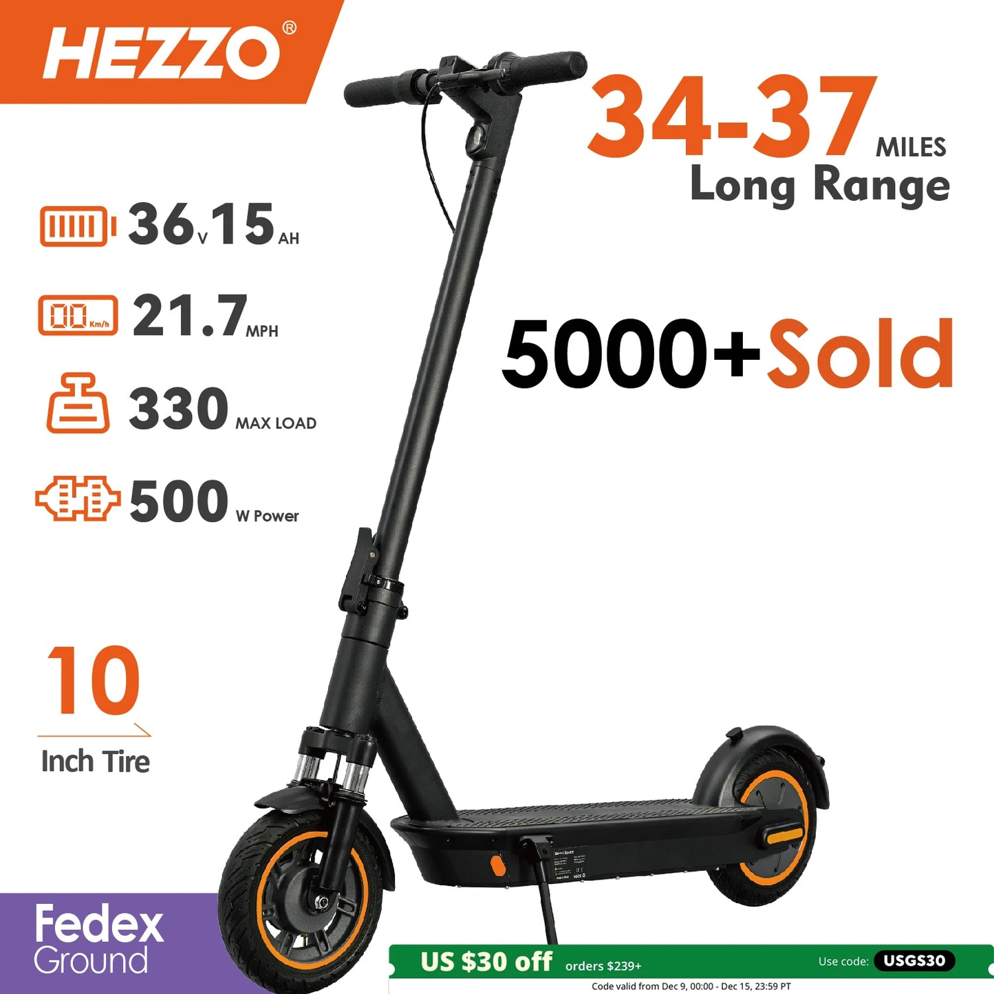 Electric Scooter Moped 21MPH 37.5 Miles Foldable Mobility