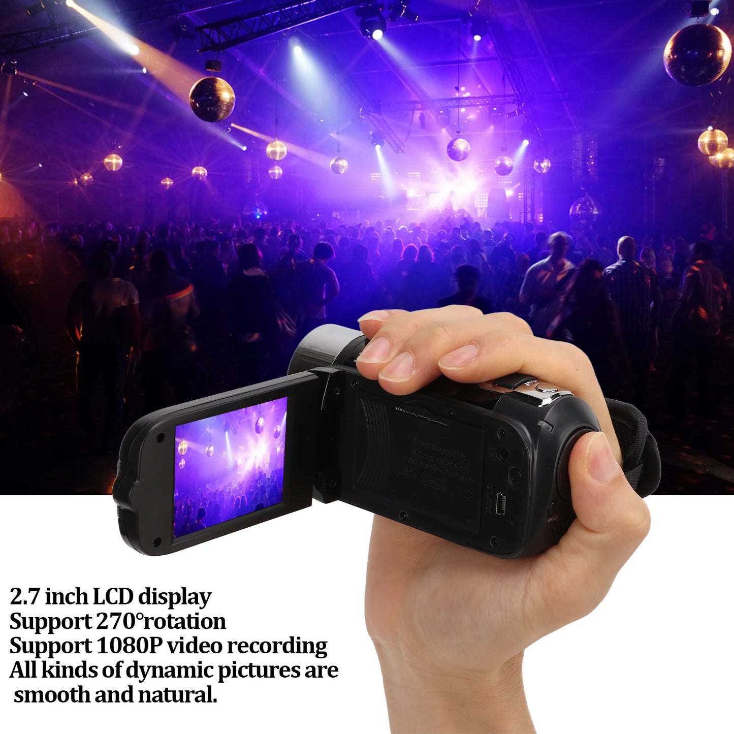 Video Camera Camcorder Full HD 4K 48MP Camera Recorder 270°