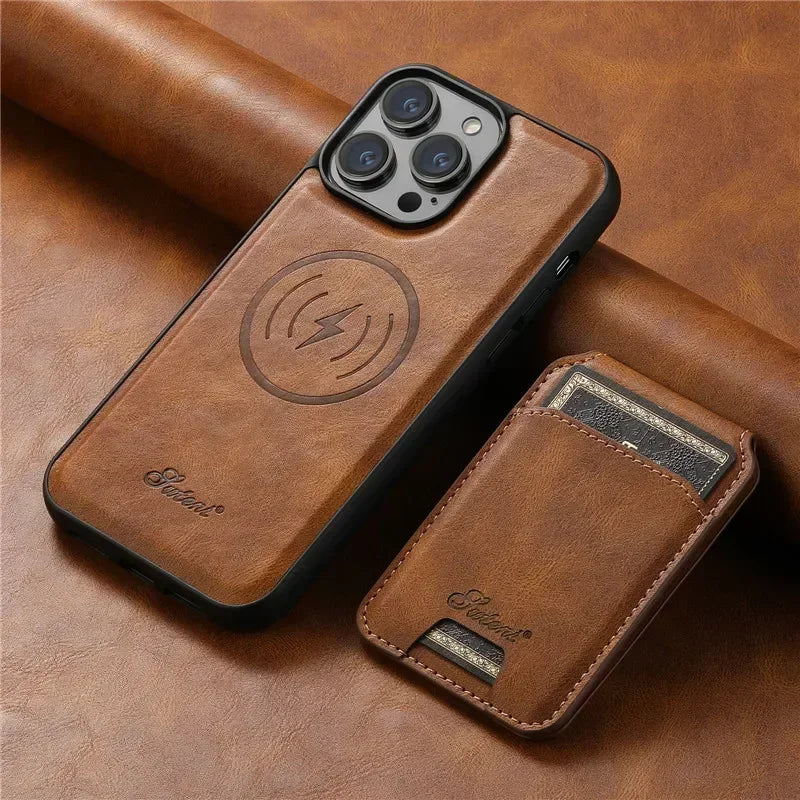 Magsafe Magnetic 2 In 1Wallet Leather Case For iPhone Cover