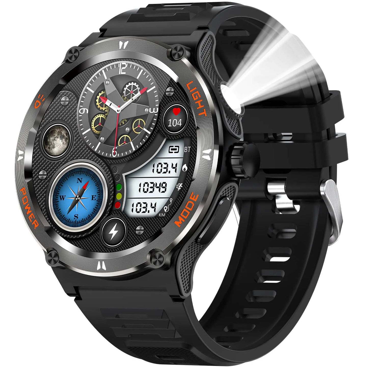 Smart Watch 3ATM Waterproof men Sport With Compass bluetooth