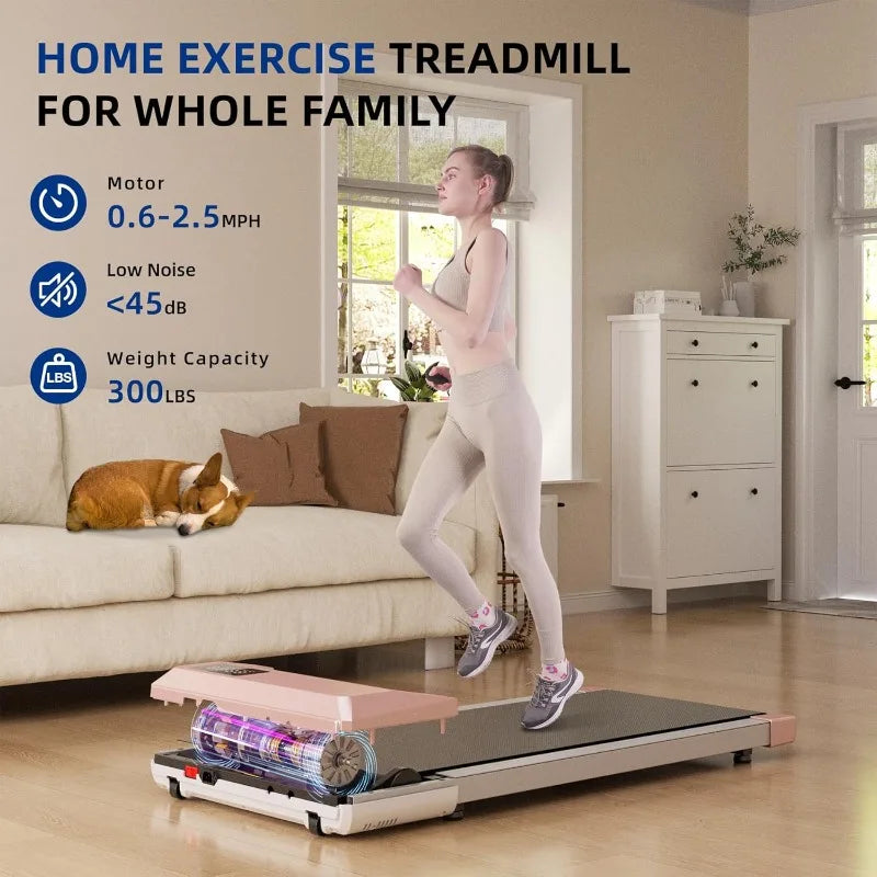 DeerRun 2025 Upgrade Walking Pad, Raceable Smart Under Desk Treadmill with Rewards Program,