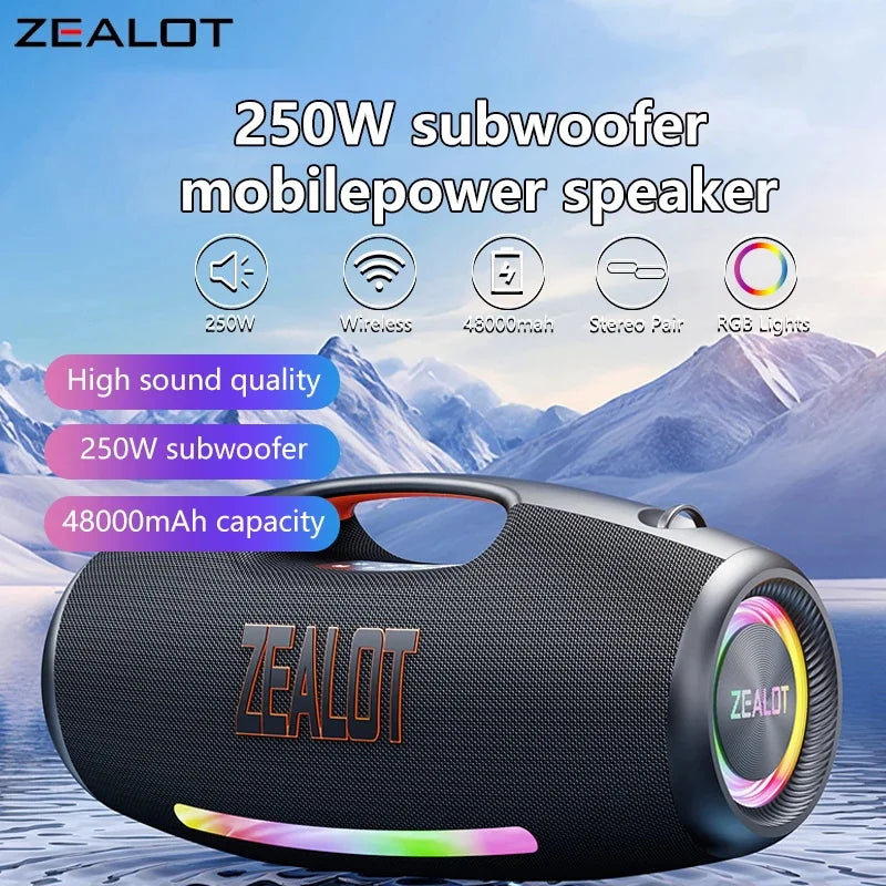 ZEALOT-S89 250W Portable Bluetooth Speaker High Volume Waterproof