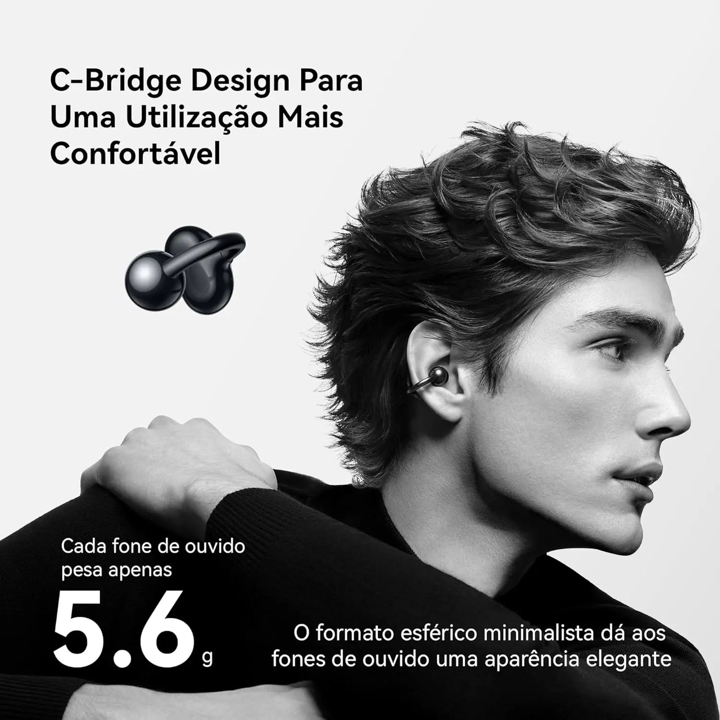 FreeClip Wireless Earbuds - Open Ear Bluetooth Earphones with Long Lasting Battery