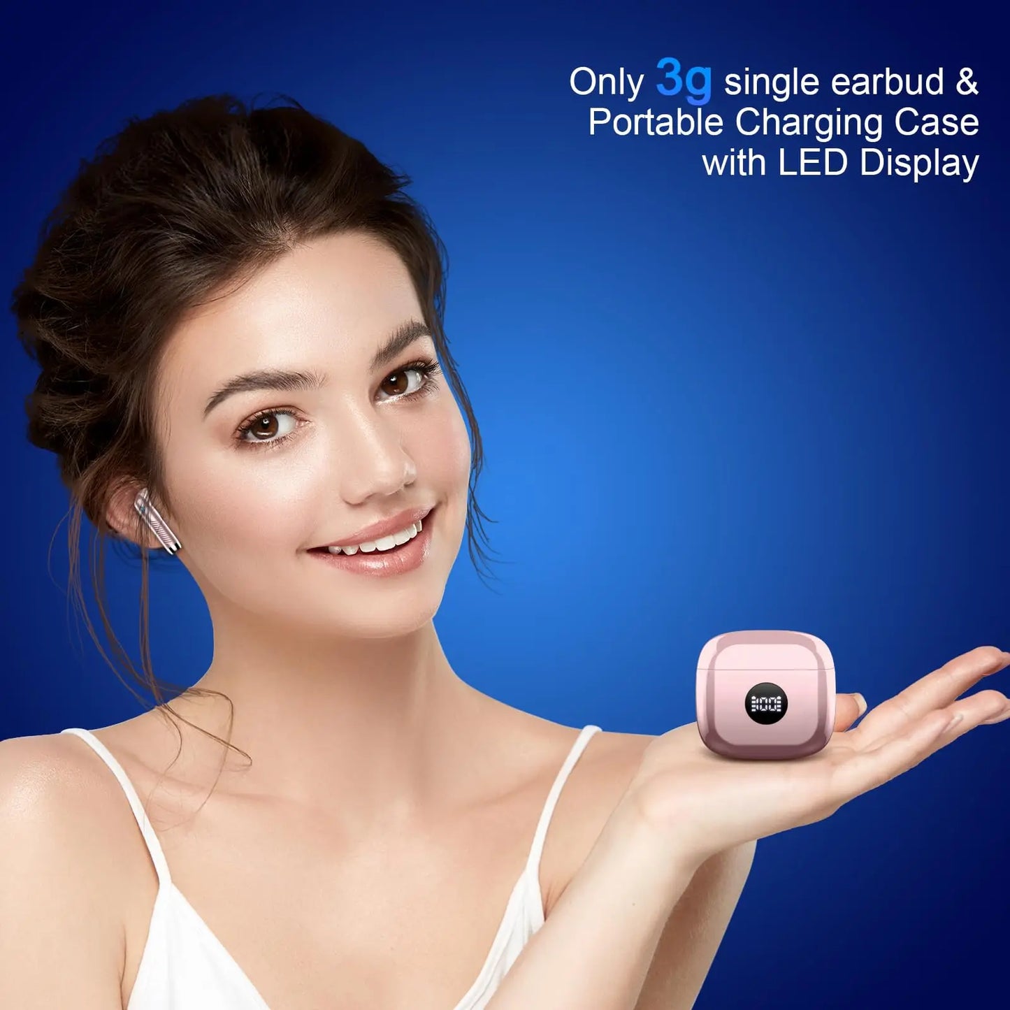 Wireless Earbuds, Bluetooth 5.3 Ear Buds LED Power Display Headphones,