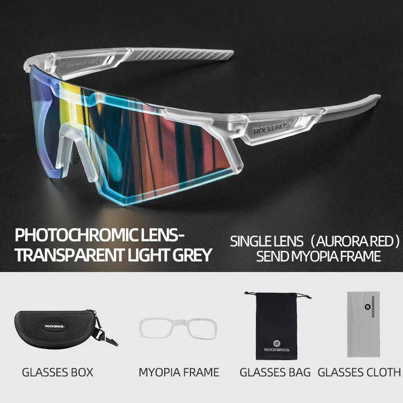 Polarized Photochromic Bike Glasses Outdoor UV400 Bicycle Eyewear Sunglasses
