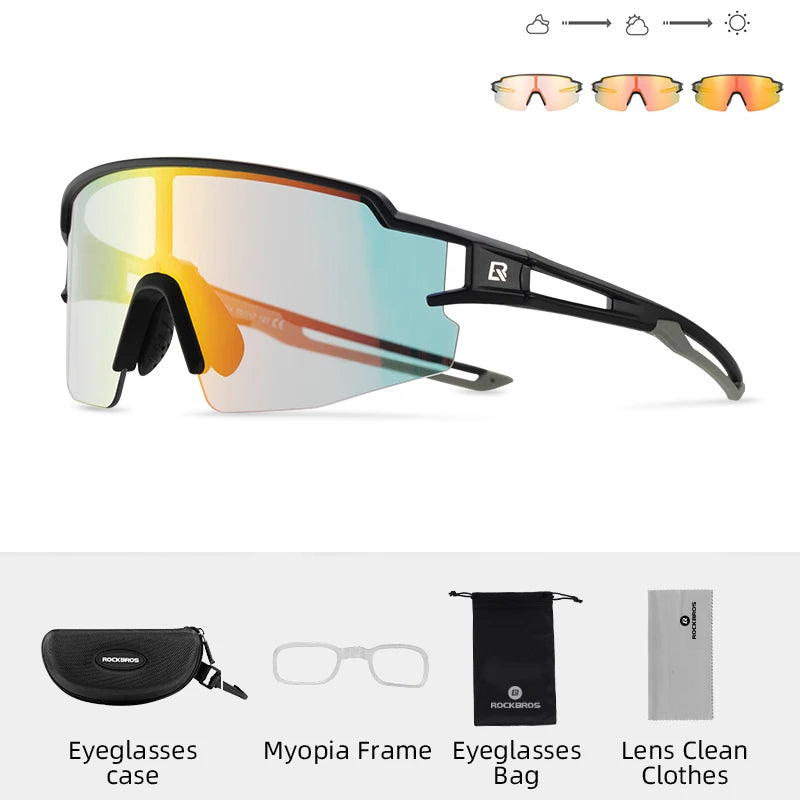 Cycling Glasses Photochromic Polarized Lens Bike Glasses UV400 Protection Eyewear