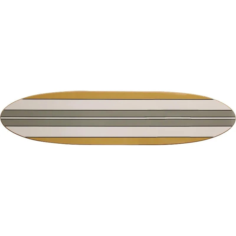 Reclaimed Wood Striped Surfboard Wall Décor, Multicolor