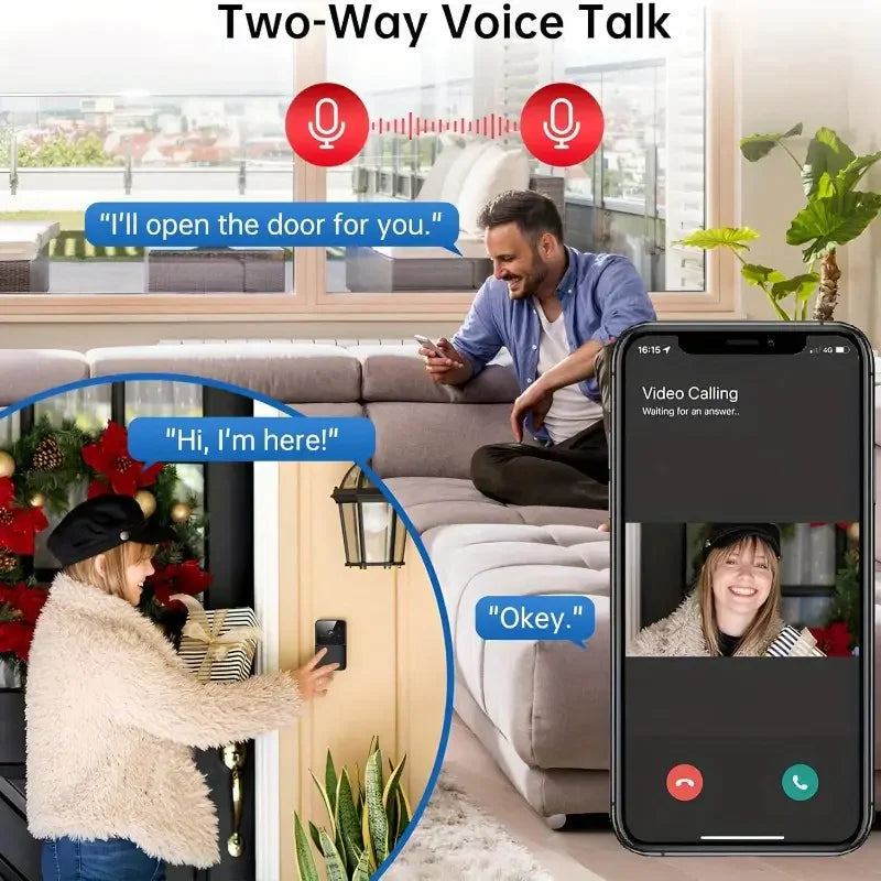 HD Wireless WiFi Visible Doorbell Camera Waterproof Video Door Bell