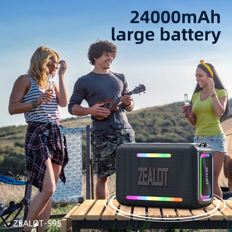 120W Waterproof Portable Loud Bluetooth Speaker, Wireless Outdoor Boombox